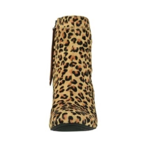 NEW TOMS Emmy Desert Tan Leopard Booties COW HAIR  ANKLE BOOT BLOCK HEEL NIB - Picture 4 of 5